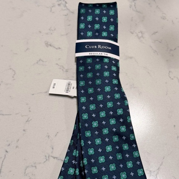 Club Room Men's Classic Geo Neat Tie Green OS, men’s tie - Picture 3 of 5
